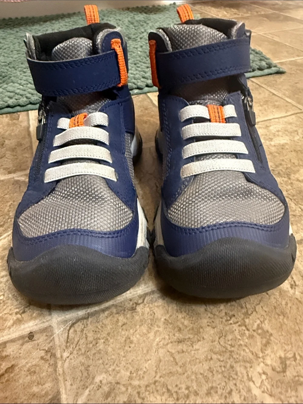 KEEN Kids Navy, Gray and Orange Zip-Front Outdoor Boots